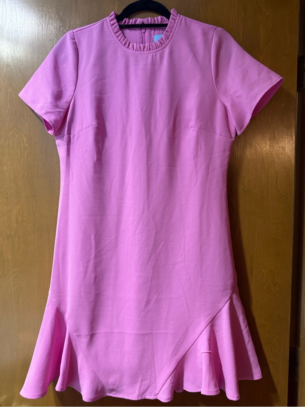 CeCe Pink Short Sleeve Ruffle-Hem Casual Dress